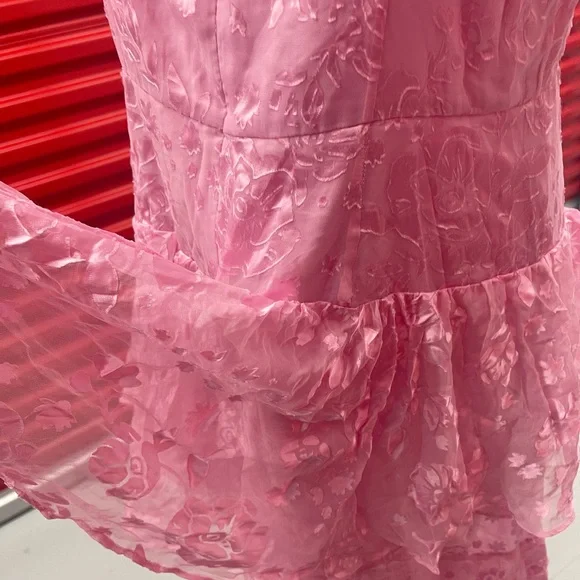 Pink Cosmo Asymmetrical Drapery Dress - Picture 13 of 15